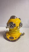 Chrome & yellow divers helmet