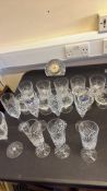 Royal Doulton Helene crystal stemware and clock group