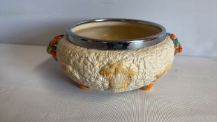 Clarice Cliff Celtic Harvesta chrome-rimmed posy bowl