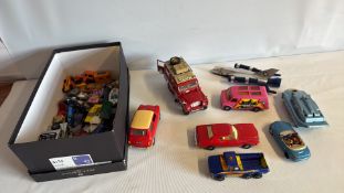 Box of Matchbox, Corgi and other die-cast vehicles