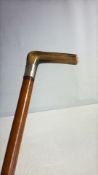 Silver rim bone handle walking stick
