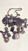 Collection of French jet necklaces & buttons