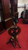 Victorian hardwood tabletop spinning wheel