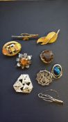 Collection of costume jewellery pin brooches