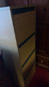Oak-effect four-drawer chest