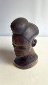 Carved African hardwood female bust