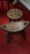 Pair of rustic wooden stools