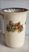 Cottage garden decorated ceramic water jug