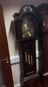 Mahogany longcase clock with moon-phase dial