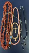 Coral necklace &other costume jewellery