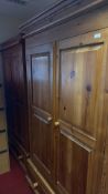 Pair of pine wardrobes