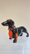 Anita Harris dachshund dog signed in gold