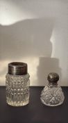 2x Silver topped vanity bottles