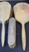 Sterling silver 3 piece brush & mirror set