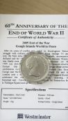 60th anniversary of the end of WWII 925 silver coi