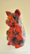 Anita Harris pig signed in gold