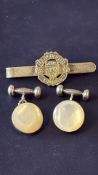 Pair of silver cufflinks & silver money clip with