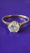 14ct Gold ring set with cz Weight 1.8g Size M