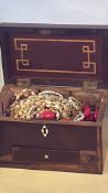 Jewellery box & costume jewellery contents