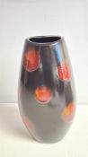 Poole Pottery lava-spot grey ceramic vase