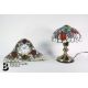 Tiffany Style Glass Lamp and Clock - Image 1 of 3