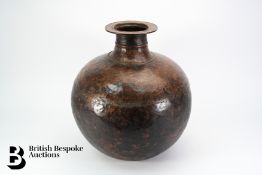 Large Planished Copper Water Carrier