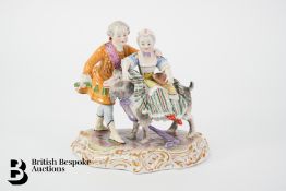 19th Century Carl Thieme Potschappel Figural Group