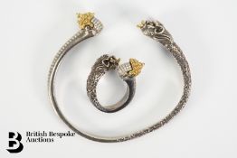 Thai Style Silver Bangle and Ring