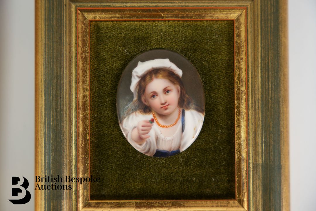 Three Painted Miniature Porcelain Plaques - Image 4 of 4