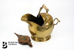 Brass Coal Scuttle and Bellows