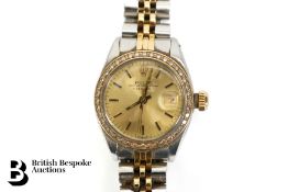 Ladies 18ct Gold and Stainless Steel Rolex Oyster Wrist Watch