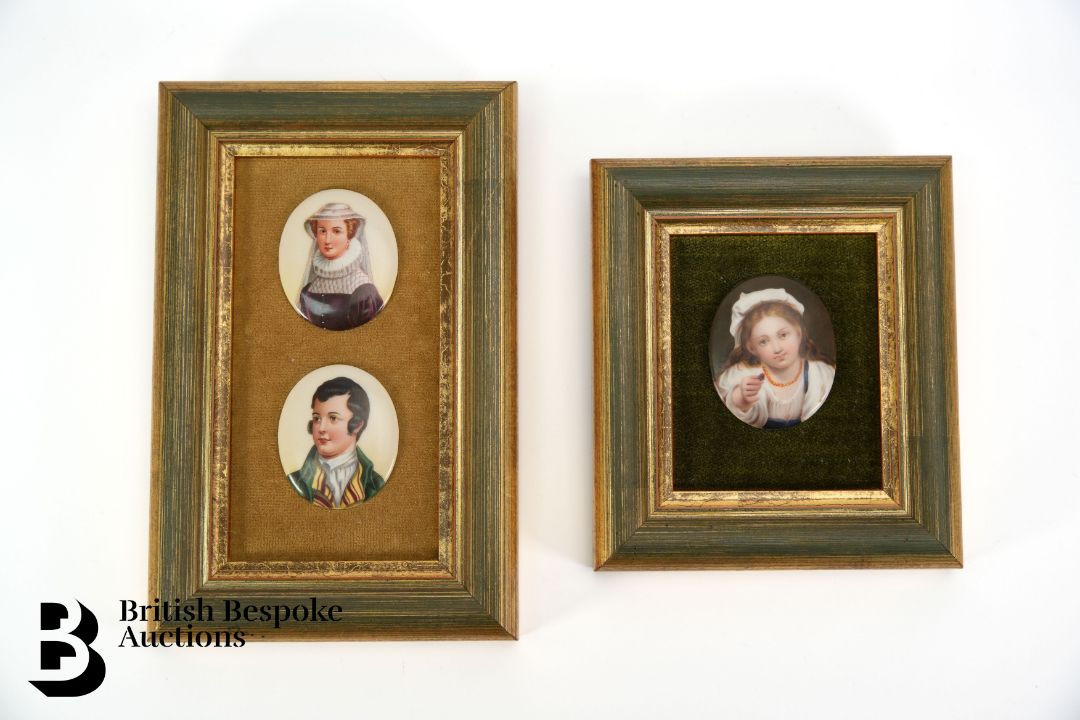 Three Painted Miniature Porcelain Plaques - Image 1 of 4