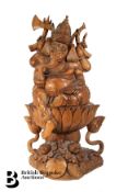 Large Balinese Carved Wood Deity