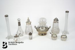 Silver Topped Condiment, Caster, Vases