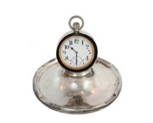 Large George V Silver Capstan Inkwell
