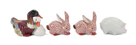 Herend and Zsolnay Pec Miniature Animals