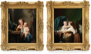 Fritz Zuber-Buhler (1822-1896) - Sisterly Affection, and Her First Taste