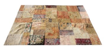 Large Persian Wool Patchwork Rug