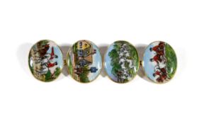 Pair of 18ct Gold and Enamel Cufflinks