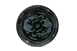 18th Century Mother of Pearl Inlaid Lacquer Tray