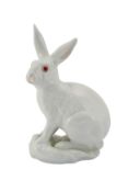 Large Herend Porcelain Rabbit Figurine
