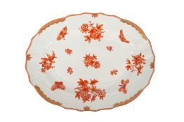 Herend Oval Queen Victoria Fortuna Rust Platter