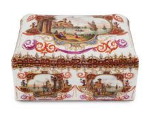 German Porcelain Chinoiserie Casket