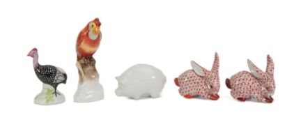 Herend and Zsolnay Pec Miniature Porcelain Animals