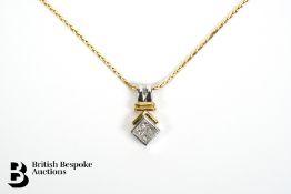 18ct Yellow & White Gold Diamond Pendant
