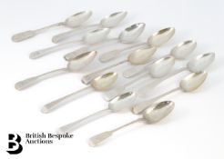 Thirteen Georgian and Victorian Dessert Spoons