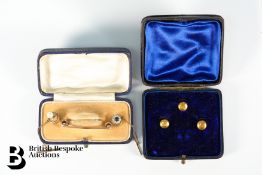 15ct Diamond and Sapphire Tie Stud and Others