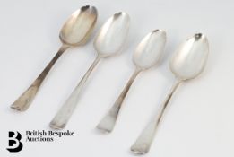 Four Early Silver Georgian Tablespoons