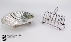Silver Scallop Butter Pat, Toast Rack
