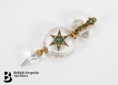 Antique Crystal, Emerald and Diamond Pendant